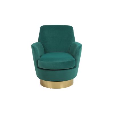 Emerald Velvet Swivel Barrel Chair