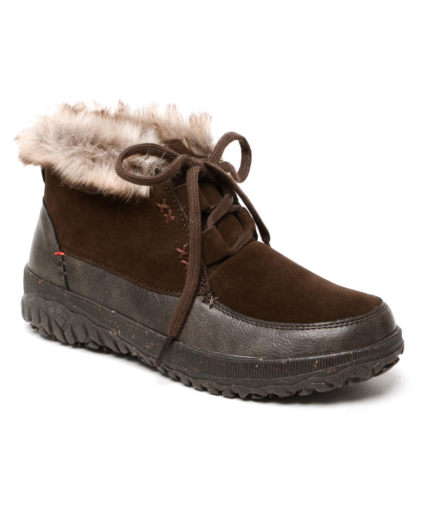 Женские ботинки Minnetonka Tinley Lace-up Suede Ankle, цвет: Шоколадный — фото 1