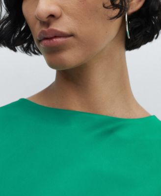 Women's Flared-Sleeve Satin Dress