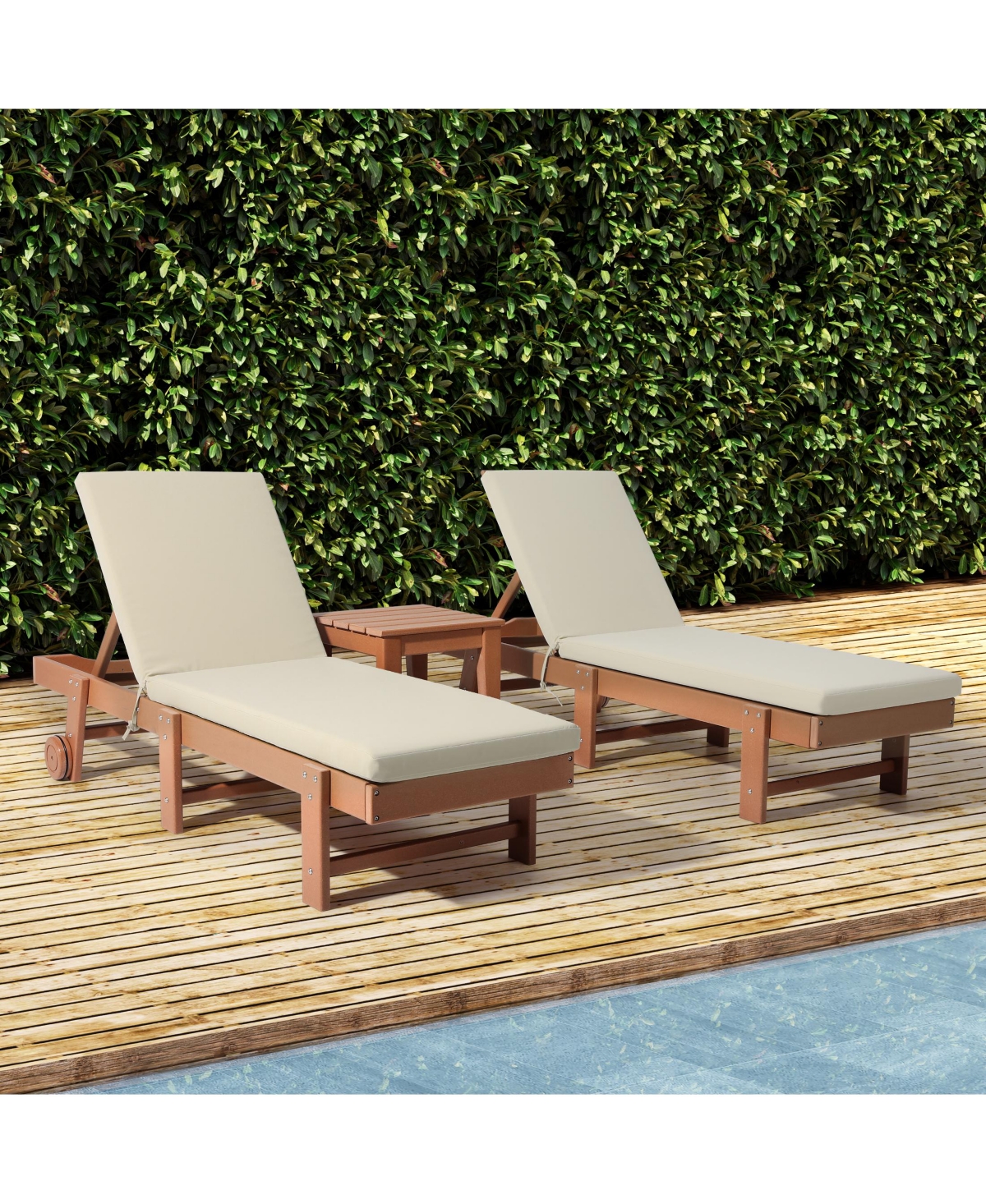 WestinTrends Outdoor Chaise Lounge Chair Cushions Set of 2