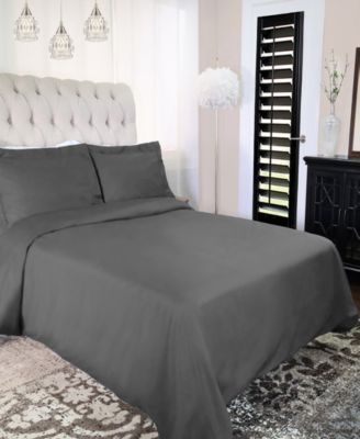 Cotton Percale 300 Thread Count Solid Lightweight Duvet Cover Set
