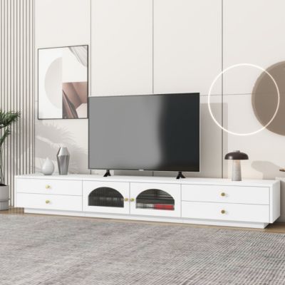 Elegant TV Stand for TVs, Glass Doors