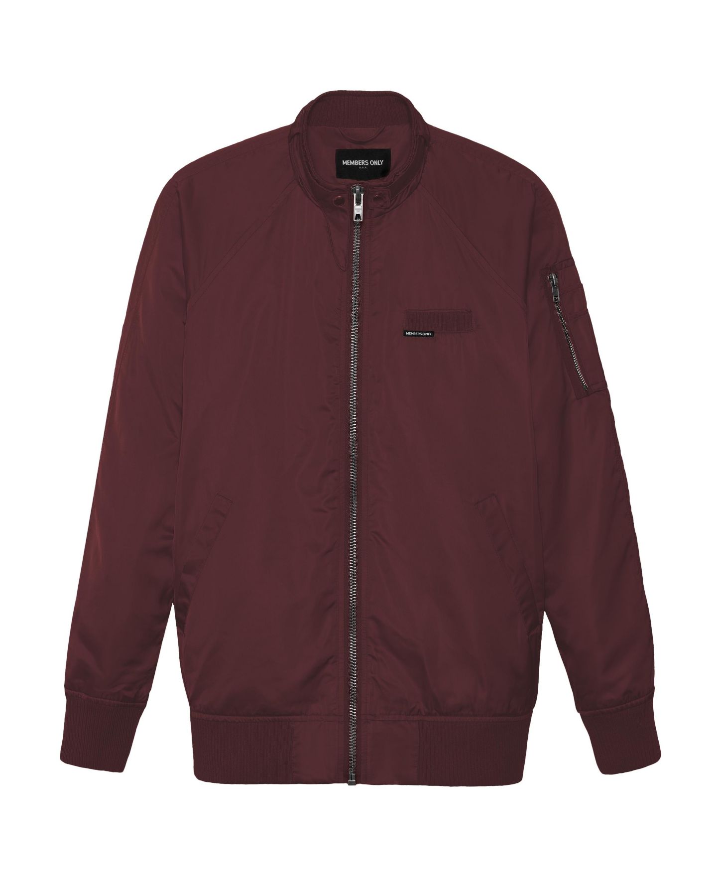 Женская куртка Members Only Satin Bomber, цвет: Бордовый — фото 5