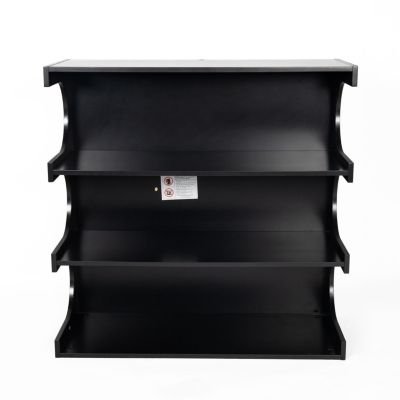 4-Tier Black Book Shelf & Coffee Table