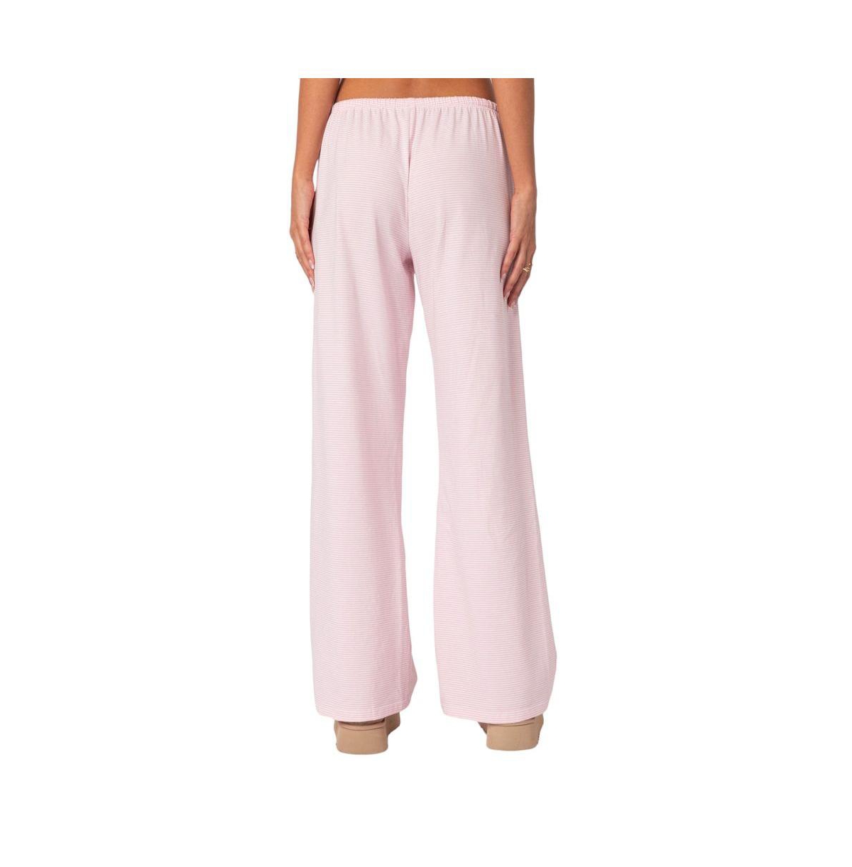 Edikted Women's Olivia Striped Loose Fit Pants - Light-pink