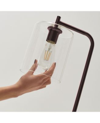 Elizabeth Modern LED Gold Floor Lamp with Glass Shade (66"), Edison Bulb Included