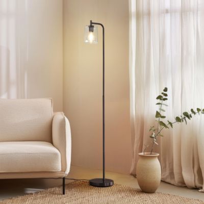 Elizabeth Modern LED Gold Floor Lamp with Glass Shade (66"), Edison Bulb Included