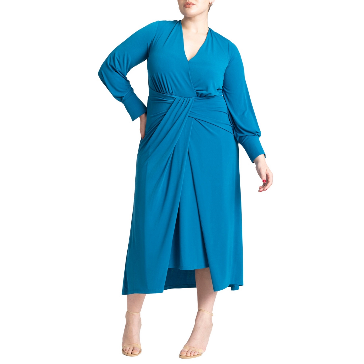 Eloquii Plus Size Twist Detail Knot Dress