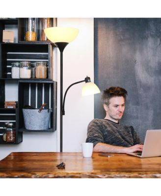 Sky Dome Plus 72" LED Torchiere Floor Lamp with 1 Reading Arm