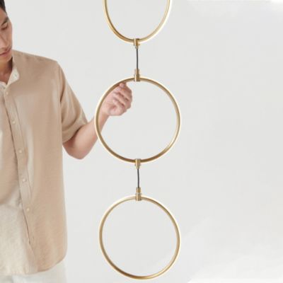 Nova 74" Dimmable LED Floor Lamp with Hanging Ring Lights