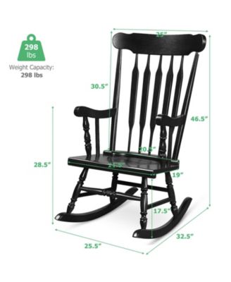 Rocking Chair with Solid Wooden Frame for Garden and Patio