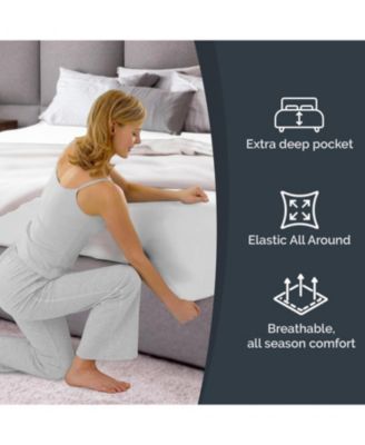 Extra Deep Pocket 18 - 24 Inch Microfiber Fitted Sheet - Queen