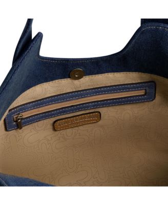 Horseshoe Stitch Denim Satchel