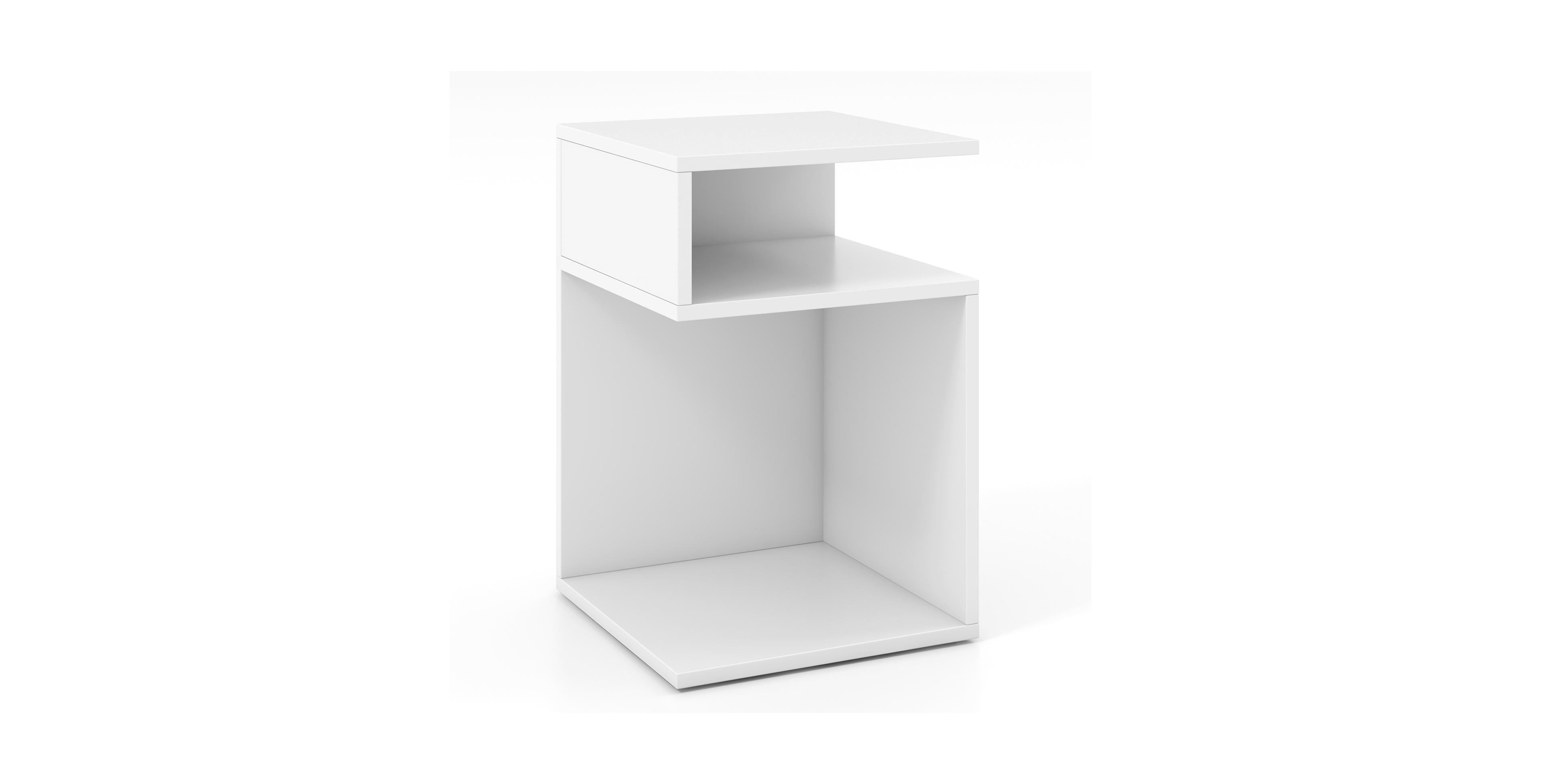 Inolait S-Shaped Side Table with Unique S-shaped Frame and 2 Open Compartments
