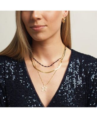 Mini Herringbone Necklace 14K Yellow Gold - 3 millimeters - 18 inches