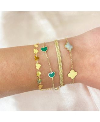 Gold Mirrored Heart Bracelet 14K Gold