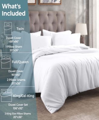 400-TC Egyptian Cotton Solid Luxury Duvet Cover Set, Full/Queen