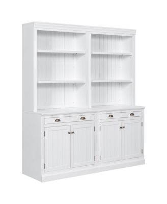 83.4"Tall Bookshelf Suite, Modern Bookcase Suite with LED Lighting