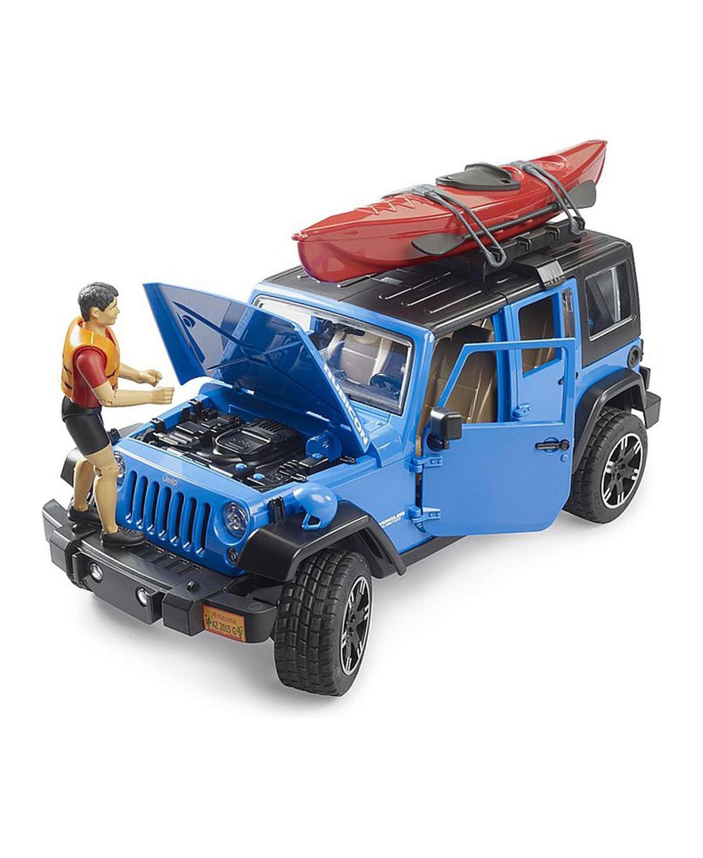 Детская игрушка Bruder 1/16 Jeep Wrangler Rubicon Unlimited with Kayak and Kayaker — фото 2