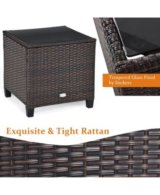 SUGIFT 3 Pieces Rattan Patio Furniture Set with Washable Cushion