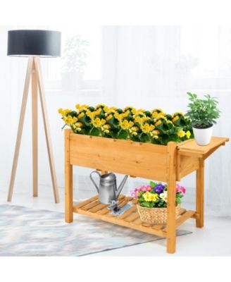 Elevated Planter Box Kit with 8 Grids and Folding Tabletop