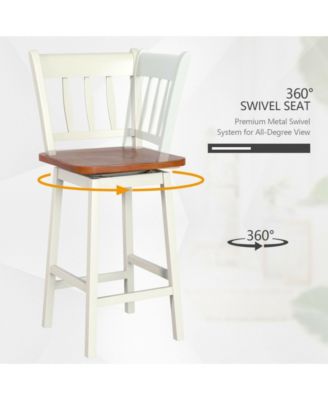 24.5 Inches Set of 2 Swivel Bar Stools with 360° Swiveling