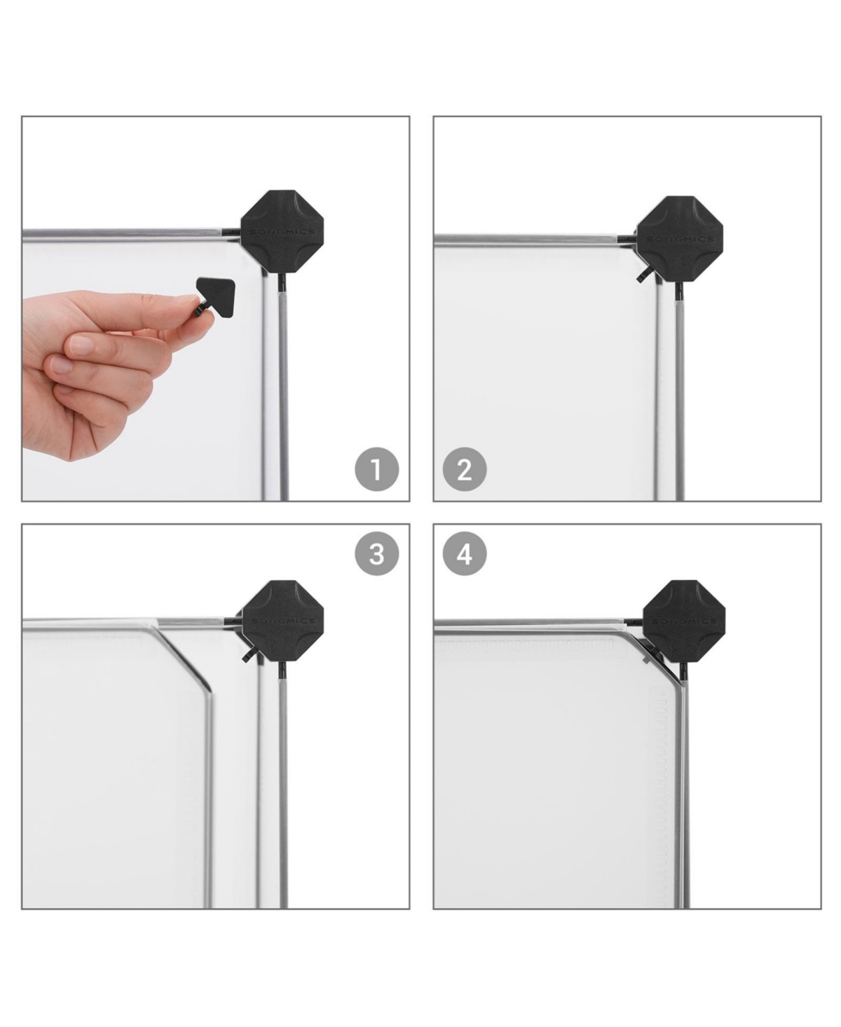 Slickblue 12-cube Storage Organizer, Interlocking Plastic Cubes With Divider Design With Doors