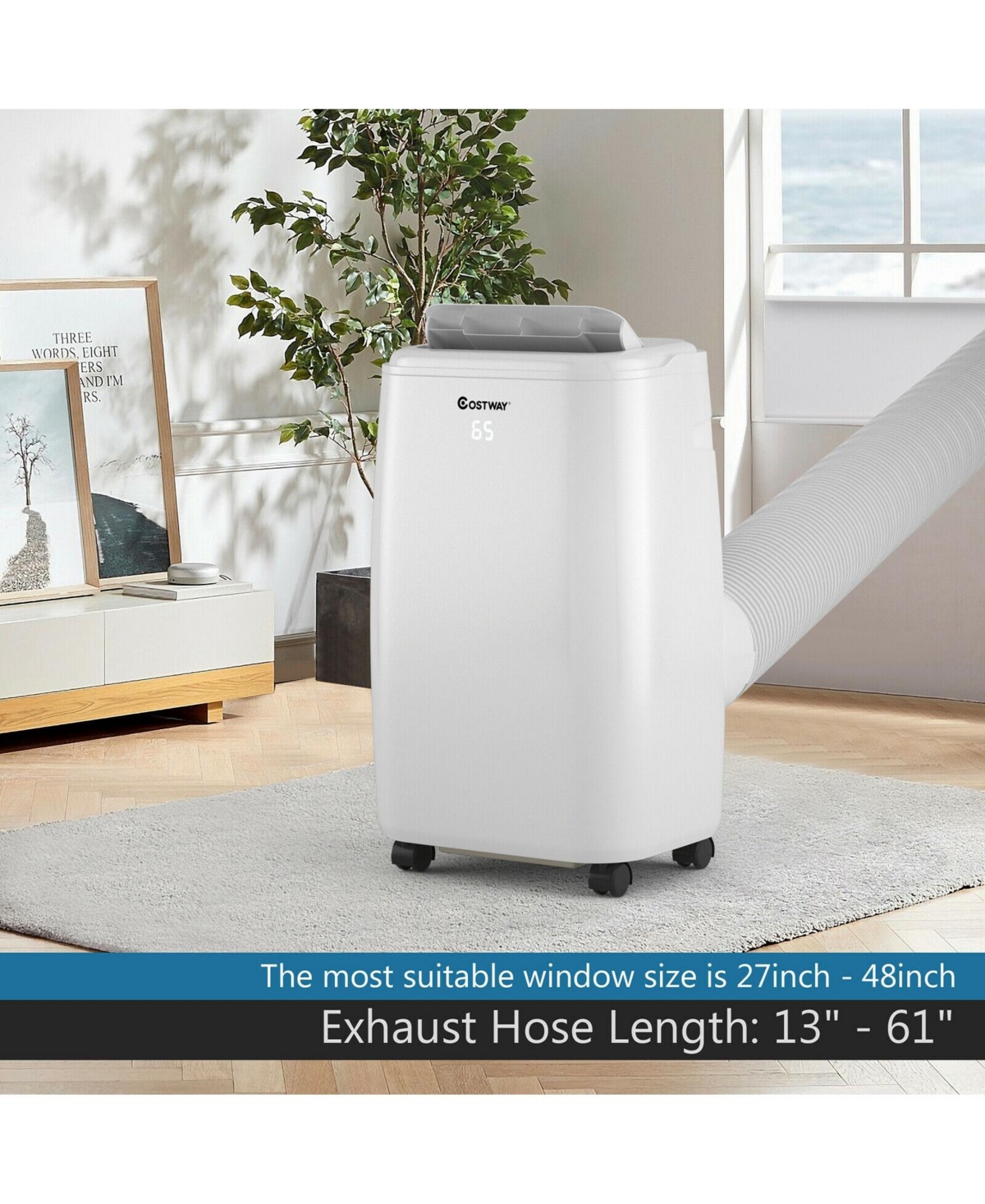 Vebreda 10000 Btu(Ashrae) Portable Air Conditioner with with 3 Modes and Remote Control