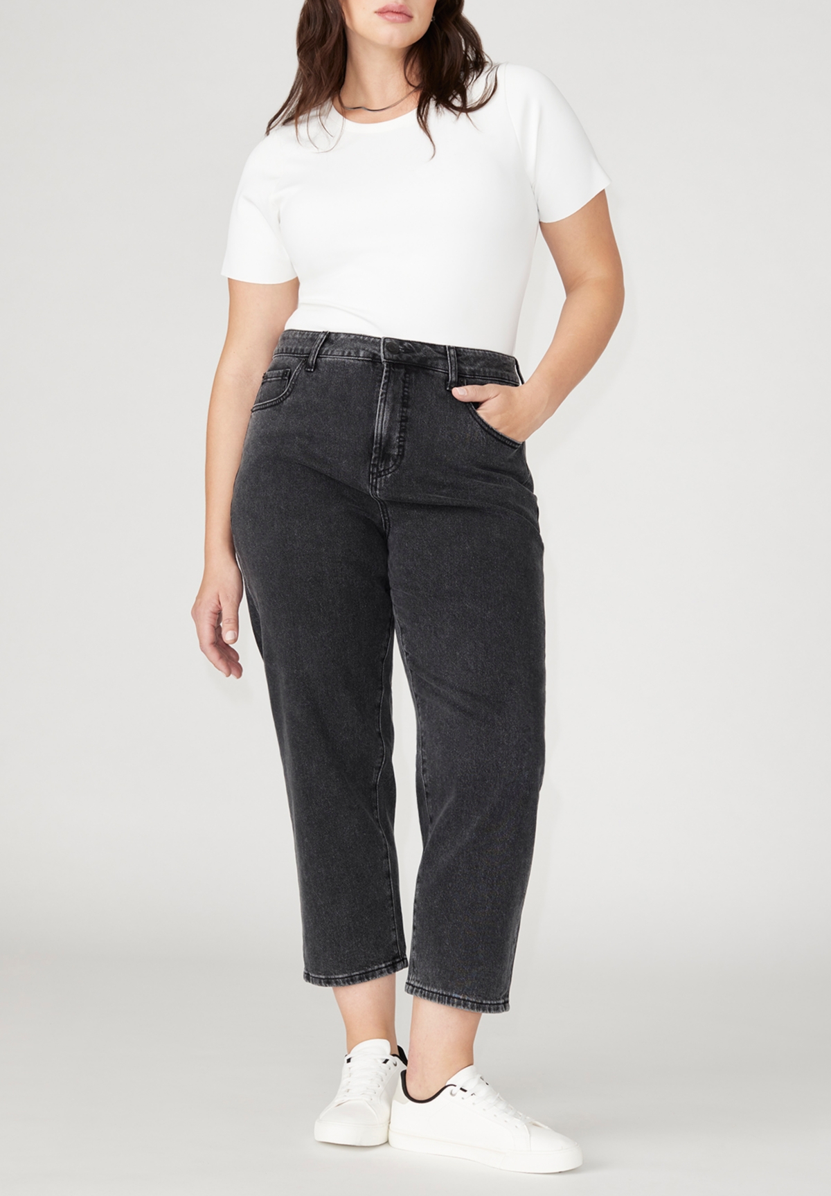 Eloquii Plus Size The Naomi Comfort Stretch Straight Leg Jean Crop