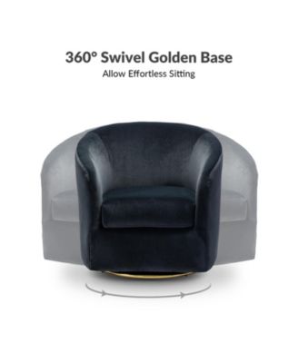 Swivel Accent Chair with Gold Metal Base for Living Room Nursery
