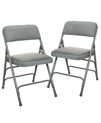 2-Pack Advantage Padded Metal Folding Chair - Fabric Seat