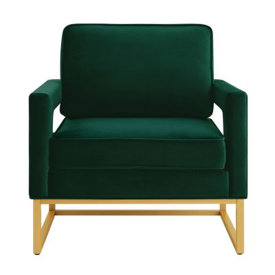 Gold base velvet accent chair, Jade