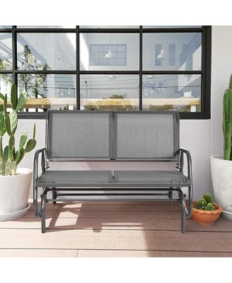 SUGIFT Swing Glider Chair 48 Inch Loveseat Rocker Lounge Backyard