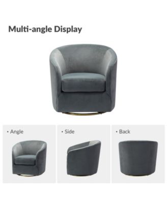 Swivel Accent Chair with Gold Metal Base for Living Room Nursery