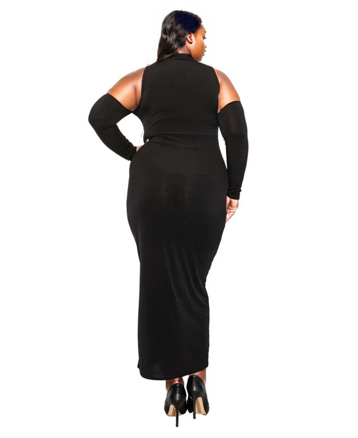 L I V D Plus Size Femmefatale Ribbon Collar Dress