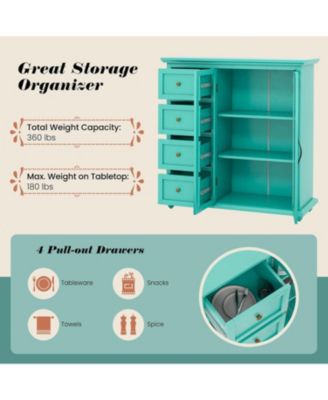 Buffet Sideboard Table Kitchen Storage Cabinet with Drawers and Doors