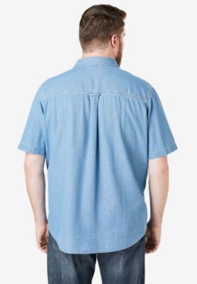 Big & Tall by KingSize Short Sleeve Denim And Twill Shirt