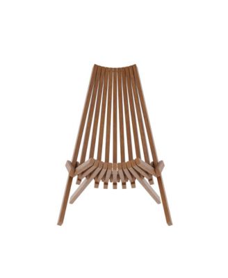 Dubois Indoor/Outdoor Solid Acacia Wood Low Profile Lounge Folding Chair For Use With Backyard, Patio, Sunroom, Porch, Garden