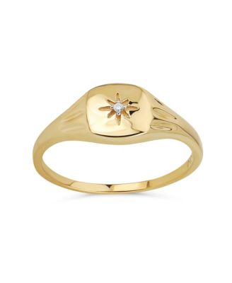 2024 14K solid gold and genuine diamond chip ring