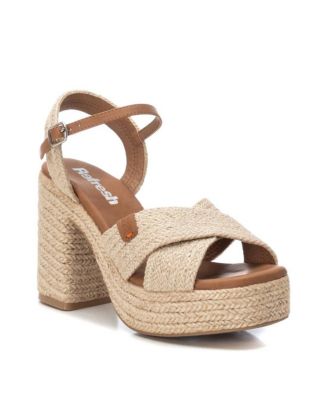 Women's Heeled Jute Platform Sandals By XTI