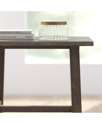 Mabel Farmhouse Trestle End Table, Solid Wood Rustic Accent Table