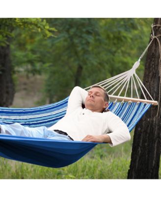 Swing Hammock Chair Set Hanging Bed w/ Heavy-Duty Steel Stand Cup Holder