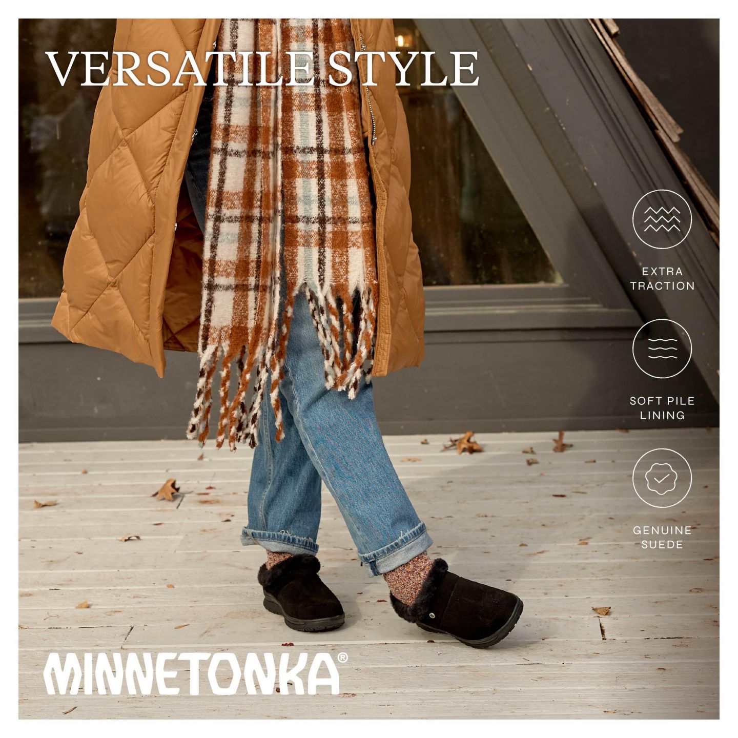 Женские замшевые слипоны Minnetonka Emerson, цвет: Чёрный — фото 2
