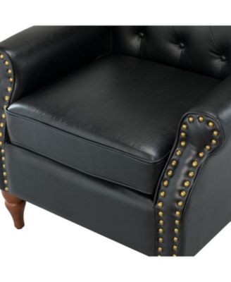 Edwin Transitional Comfy Armchair with Button-Tufted