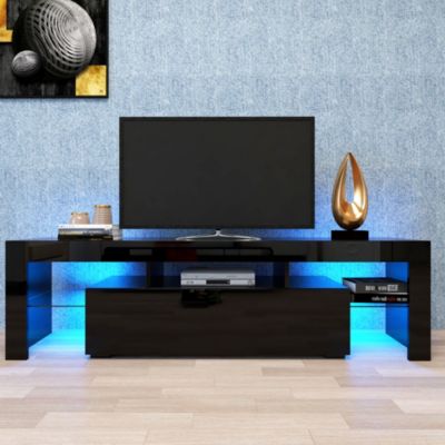 Streamdale Modern TV Stand, 20S LED TV Stand with Remote Control Lights