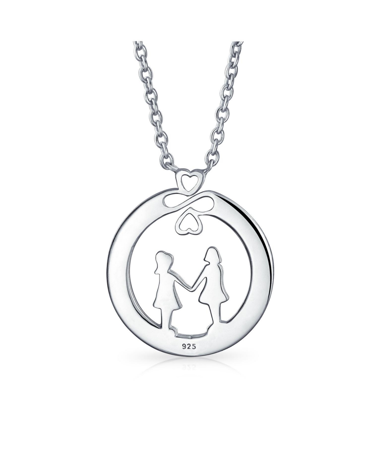 Bling Jewelry Ayllu Heart Infinity Clover Inspirational Words Quote Stand Together in Strength Sis Bff Pendant Necklace Rose Gold Plated Sterling Silv