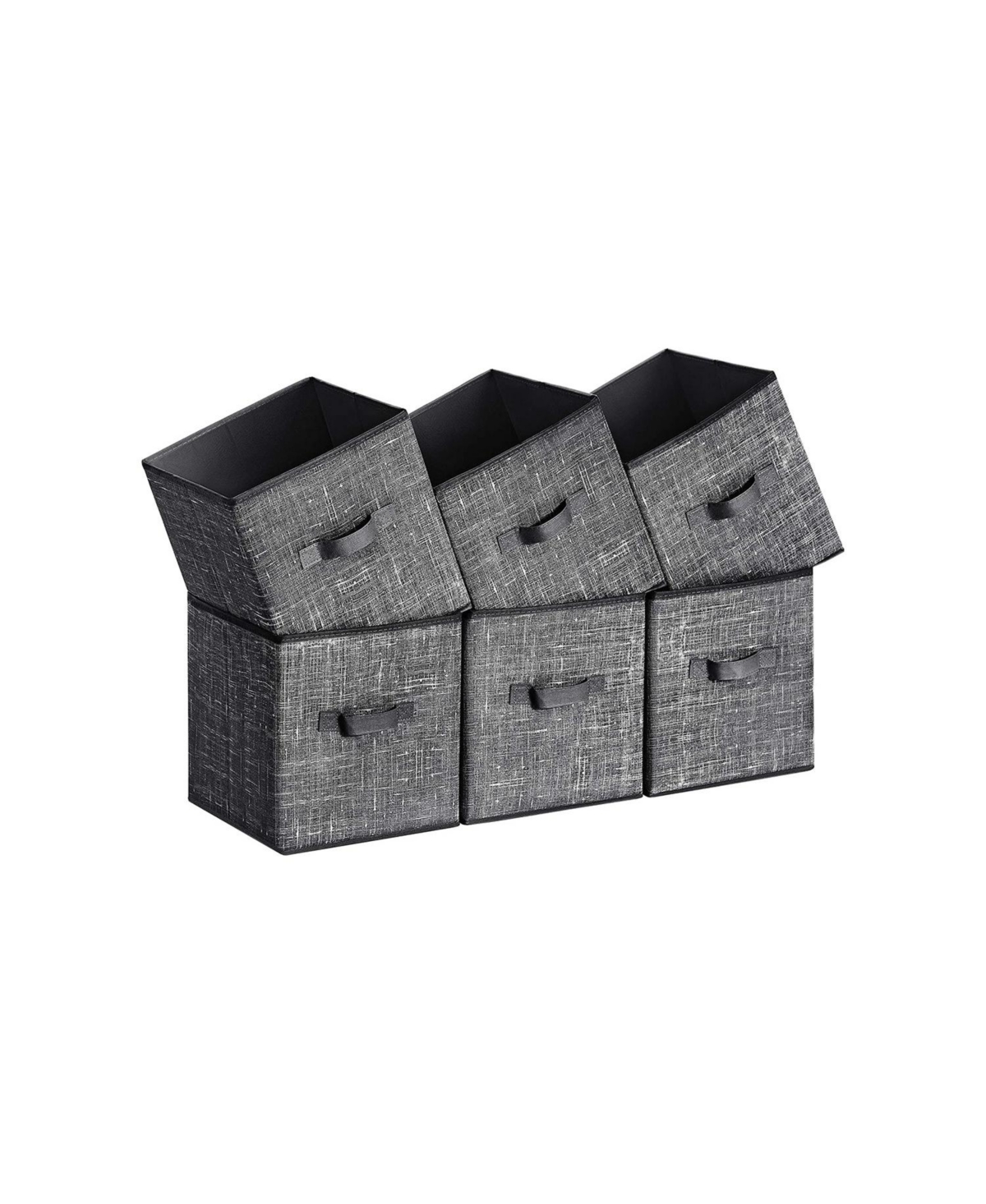 Set Of 6 Fabric Storage Bins, Cube Storage Bins, Fabric Storage Bins With Dual Handles - Pink