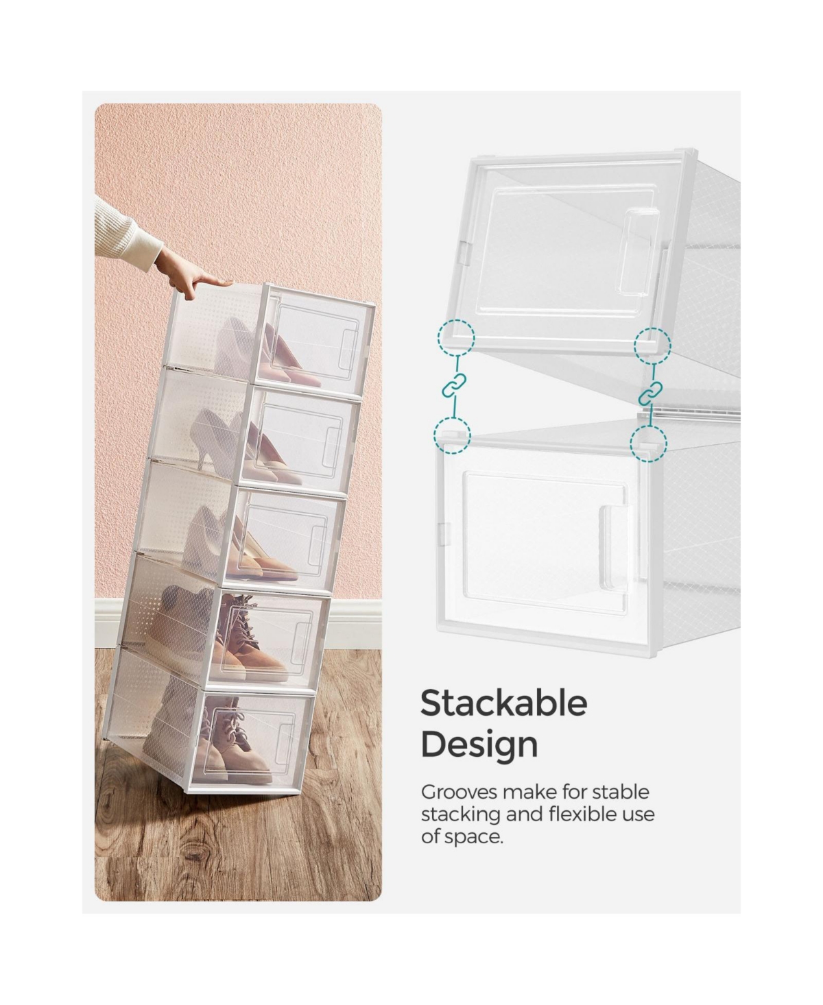 Slickblue Portable Stackable Shoe Storage Organizers, Versatile For Sneakers