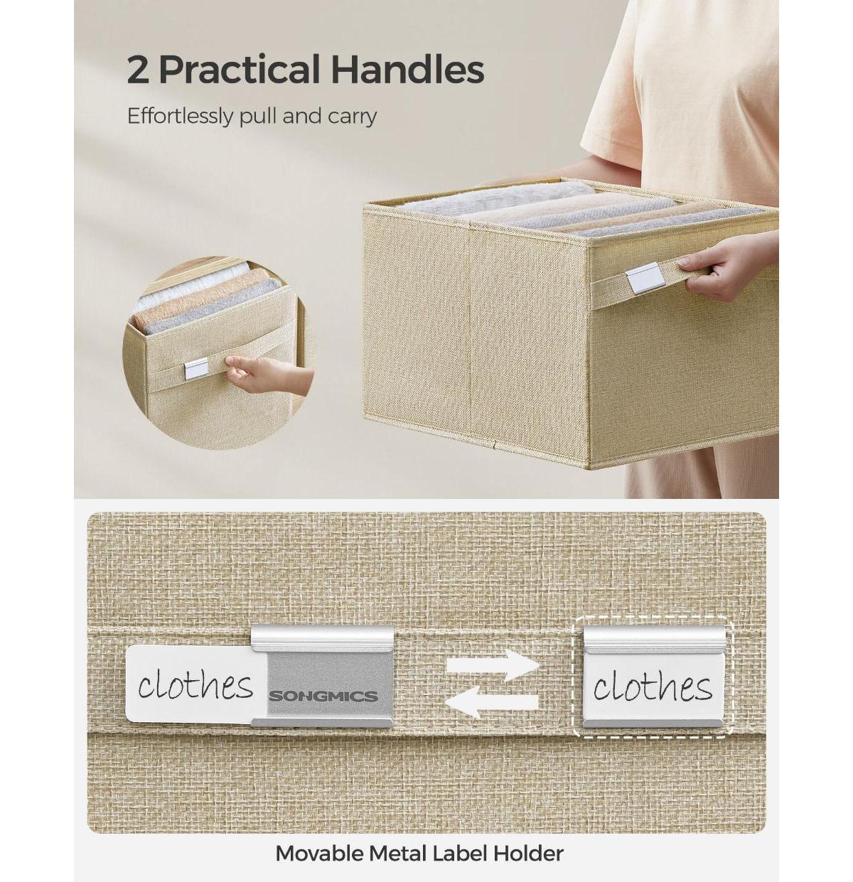 Slickblue Storage Baskets, Storage Bins, Handles, Oxford Fabric and Linen-Look Fabric, Washable, Foldable, Metal Label Holders