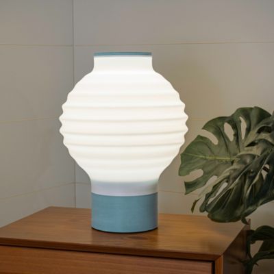 Asian Lantern Retro Traditional Plant-Based PLA 3D Printed Dimmable LED Table Lamp, White/Hot